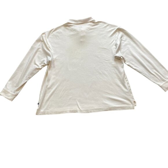 Men's Callaway Golf Sport Long Sleeve Polo Shirt Cream XL #345E - Picture 4 of 10